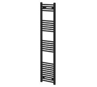 Colore Pizarro Straight Heated Towel Rail | Matt Black | Mild Steel | 1600mm x 400mm