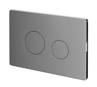 Colore Polished Pneumatic Dual Flush Plate with Round Buttons | Chrome | Plastic | 210mm x 140mm x 99mm