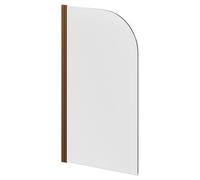 Colore Round 770 Single Section Bath Shower Screen | Brushed Bronze | Aluminium | 785mm x 1435mm x 38mm