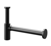 Colore Round Basin Bottle Trap | Matt Black | Stainless Steel | 70mm x 171mm x 355mm