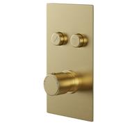 Colore Round Concealed Push Button Shower Valve | Brushed Brass | 120mm x 215mm x 140mm