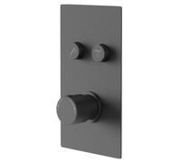Colore Round Concealed Push Button Shower Valve | Matt Black | Brass | 120mm x 215mm x 140mm