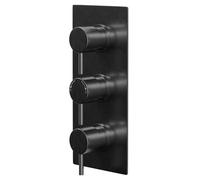Colore Round Concealed Triple Thermostatic Shower Valve | Gunmetal Grey | Brass | 120mm x 265mm x 138.8mm