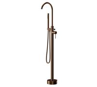 Colore Round Freestanding Bath Shower Mixer Tap | Brushed Bronze | Brass | 200mm x 1200mm x 346mm