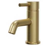 Colore Round Mini Mono Basin Mixer Tap | Brushed Brass | 50mm x 138mm