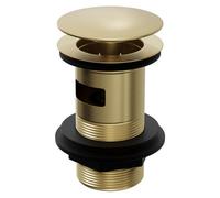 Colore Round Moon Cap Slotted Click Clack Basin Waste | Brushed Brass | 61mm x 97mm x 61mm