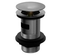 Colore Round Moon Cap Slotted Click Clack Basin Waste | Gunmetal Grey | Brass | 61mm x 97mm x 61mm
