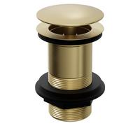 Colore Round Moon Cap Unslotted Click Clack Basin Waste | Brushed Brass | 61mm x 97mm x 61mm