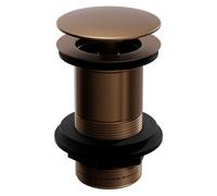 Colore Round Moon Cap Unslotted Click Clack Basin Waste | Brushed Bronze | Brass/Zinc Alloy | 63mm x 41mm x 63mm