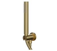 Colore Round Shower Outlet Holder and Kit | Brushed Brass | 40mm x 244mm x 70mm