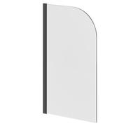 Colore Round Single Section Bath Shower Screen | Gunmetal Grey | Glass/Aluminium | 770mm