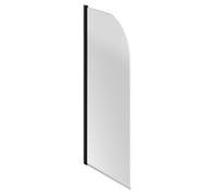 Colore Round Single Section Bath Shower Screen | Matt Black | Glass/Aluminium | 770mm