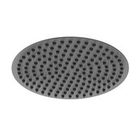 Colore Round Thin Fixed Shower Head | Matt Black | Stainless Steel | 300mm