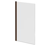 Colore Square 785 Single Section Bath Shower Screen | Brushed Bronze | Aluminium | 785mm x 1430mm x 24mm
