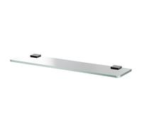 Colore Square and Glass Wall Mounted Vanity Shelf | Matt Black | Stainless Steel | 500mm x 10mm x 115mm