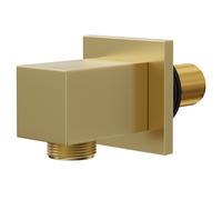 Colore Square Deluxe Shower Elbow | Brushed Brass | Stainless Steel | 48mm x 48mm x 95mm
