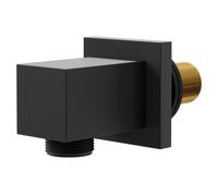 Colore Square Deluxe Square Shower Elbow | Matt Black | Stainless Steel | 48mm x 48mm x 95mm