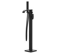 Colore Square Freestanding Bath Shower Mixer Tap | Matt Black | Brass | 167mm x 878mm x 250mm