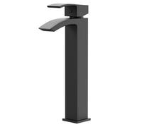 Colore Square High Rise Basin Mixer Tap | Matt Black | Brass | 45mm x 321mm x 147.5mm
