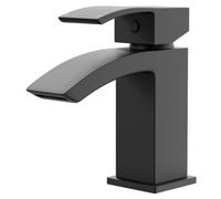 Colore Square Mini Mono Basin Mixer Tap | Matt Black | Brass | 38mm x 130mm x 121mm