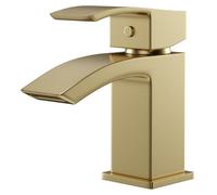 Colore Square Mono Basin Mixer Tap | Brushed Brass | 54mm x 146.5mm x 151.5mm