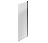 Colore Square Single Section Square Bath Shower Screen | Matt Black | Glass/Aluminium | 770mm