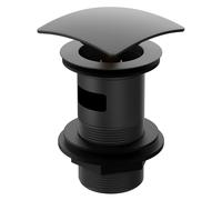 Colore Square Slotted Click Clack Basin Waste | Matt Black | Brass | 62mm x 102mm x 62mm
