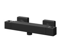 Colore Square Thermostatic Bar Shower Valve | Matt Black | Brass | 257mm x 60mm x 85mm