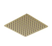 Colore Square Thin Fixed Shower Head | Brushed Brass | Stainless Steel | 200mm