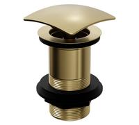 Colore Square Unslotted Click Clack Basin Waste | Brushed Brass | 62mm x 102mm x 62mm