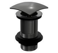 Colore Square Unslotted Click Clack Basin Waste | Gunmetal Grey | Brass | 62mm x 80mm x 62mm