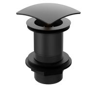 Colore Square Unslotted Click Clack Basin Waste | Matt Black | Brass | 62mm x 102mm x 62mm