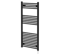 Colore Straight Electric Heated Towel Rail | Matt Black | Mild Steel | 1200mm x 600mm