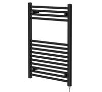 Colore Straight Electric Heated Towel Rail | Matt Black | Mild Steel | 800mm x 600mm