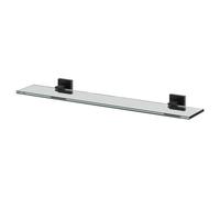 Colore Vector and Glass Wall Mounted Vanity Shelf | Matt Black | 600mm