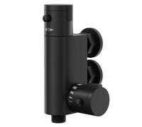 Colore Vertical Thermostatic Bar Valve | Matt Black | Brass | 81mm x 163.7mm x 88mm