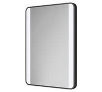 Colore Wade Illuminated Dimmable LED Mirror with Demister and Touch Sensor | Matt Black | Glass/Aluminium | 500mm x 700mm