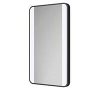 Colore Wade Illuminated Dimmable LED Mirror with Demister and Touch Sensor | Matt Black | Glass/Aluminium | 400mm x 700mm