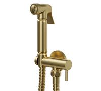 Colore Wall Mounted Douche Shower Spray with Shut Off Valve | Brushed Brass | Stainless Steel | 100mm x 168mm x 64mm