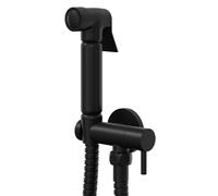 Colore Wall Mounted Douche Shower Spray with Shut Off Valve | Matt Black | Stainless Steel | 100mm x 168mm x 64mm