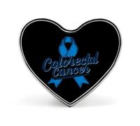 Colorectal Cancer Awareness Badge Pin Brooch Heart Shape Button Aluminum Decor for Backpacks Hats