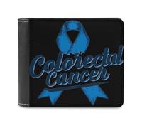 Colorectal Cancer Awareness Men's Leather Wallet Bifold Purse Card Holder Slim Money Clip Single-Sided Print