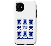 Colorectal Colon Cancer Awareness Blue Coquette Ribbon CRC Case for iPhone 11
