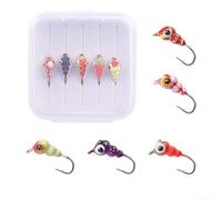 Colored Artificial Soft Bait Ice Fishing Lure with Glow-in-the-Dark Feature, 5 or 10 pcs, for Crankbait Fishing Worms, Compatible with Predatory Fish(E)