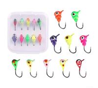 Colored Artificial Soft Bait Ice Fishing Lure with Glow-in-the-Dark Feature, 5 or 10 pcs, for Crankbait Fishing Worms, Compatible with Predatory Fish(J)