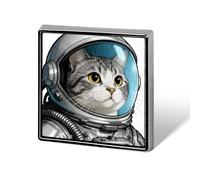 Colored Astronaut Cat Brooch Pins Lapel Pins for Men Women Badge Button Cover Decorative Jewelry Charms for Hats Bags Backpacks Suits Shirts Scarves Clothing Accessories Banquet Wedding Gift