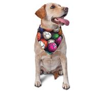 Colored Basketball, Soccer Printed Graphic Pet Triangle Scarf For Dogs & Cats, Adjustable Cute Pet Bandana For & Photo Shoots