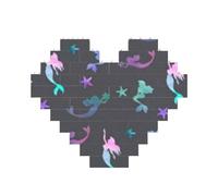 Colored beautiful mermaid Printed Jigsaw Puzzle 10.8x12.8 CM, Heart-Shaped Puzzle Challenging Game for Adults, Fun Decorative Wall Decor