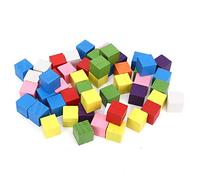 Colored Block Set for Kids, Colorful Pine Wood Educational Toy for Early Learning and Geometry Development, 2 Sets (15mm 50 pcs)
