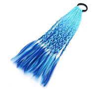 Colored Braids Hair Extensions With Bands Rainbow Braided Synthetic Hairpieces Ponytail Hair Accessories For Women